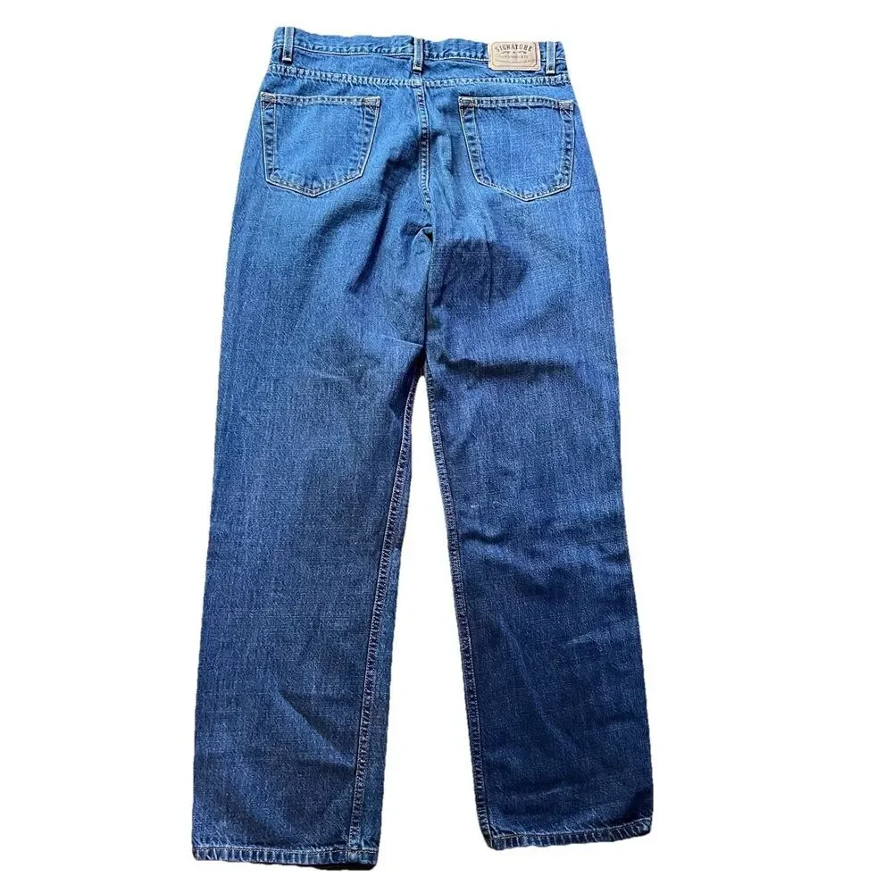 Levi's Signature Relaxed Medium Wash Denim Blue Jeans Men's 36x34